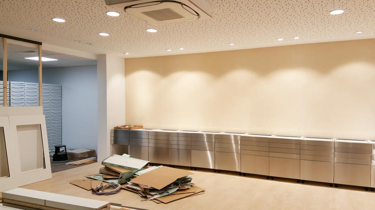 Beige shelving