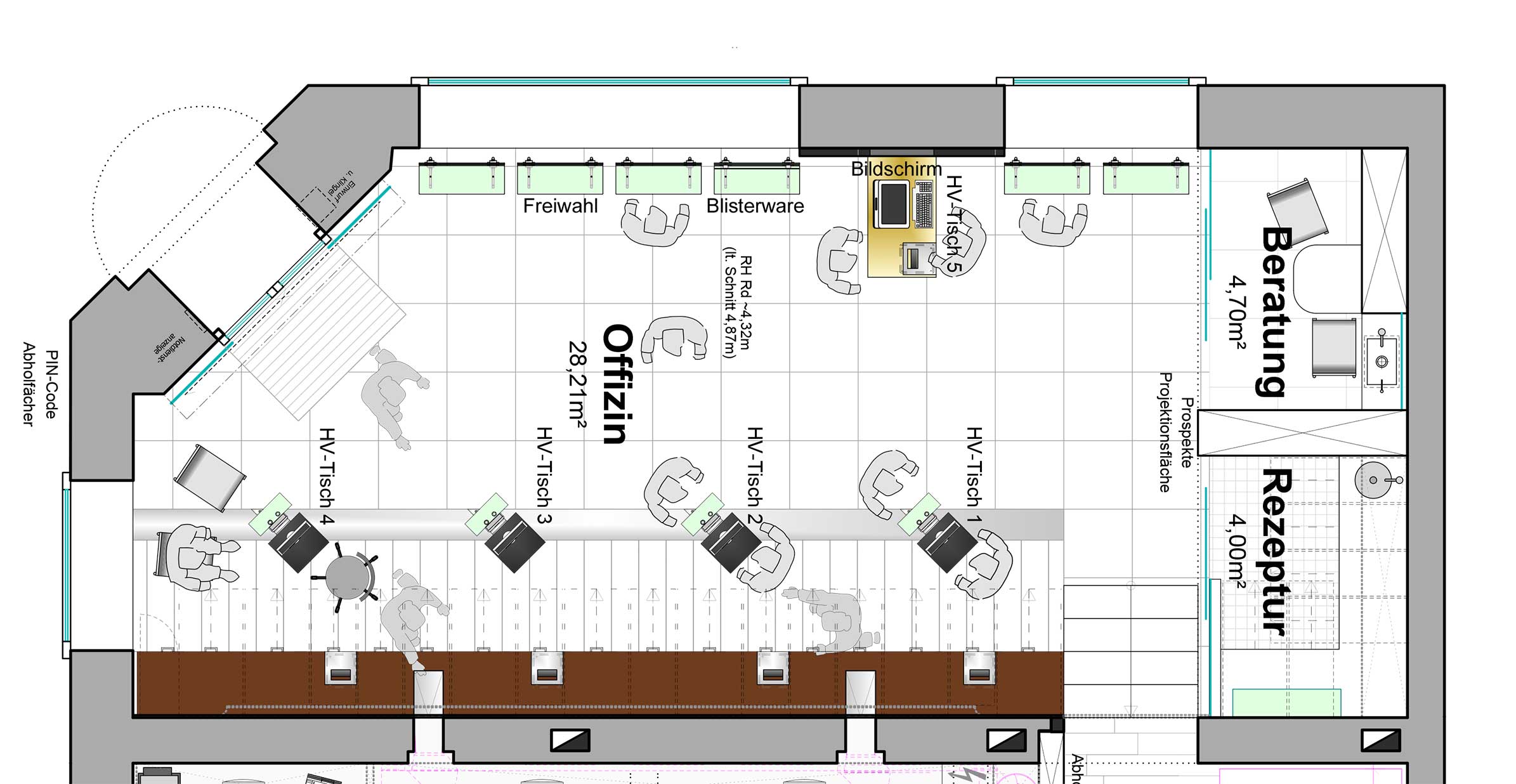 Floor plan of a pharmacy