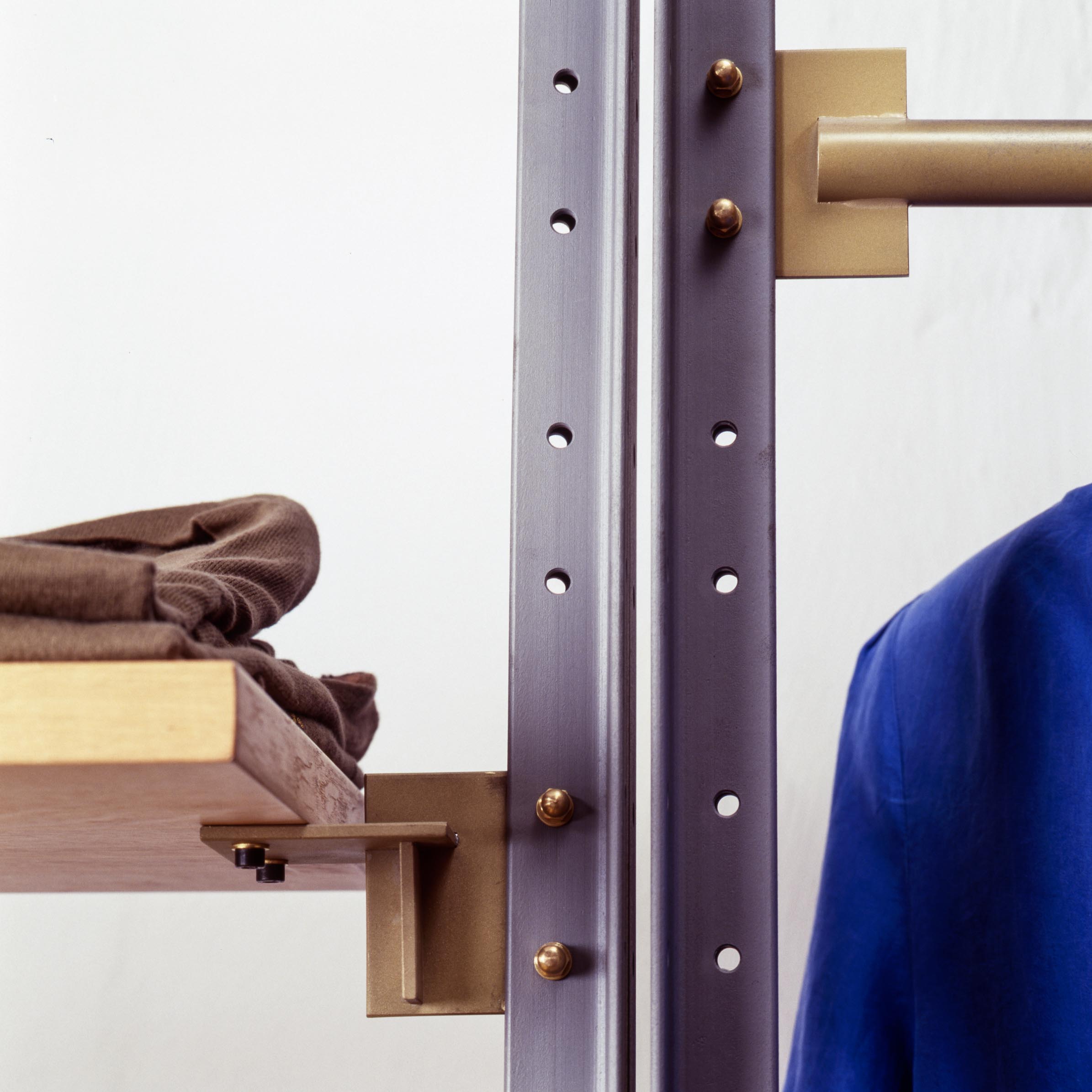 Detail of the modular clothing rail system