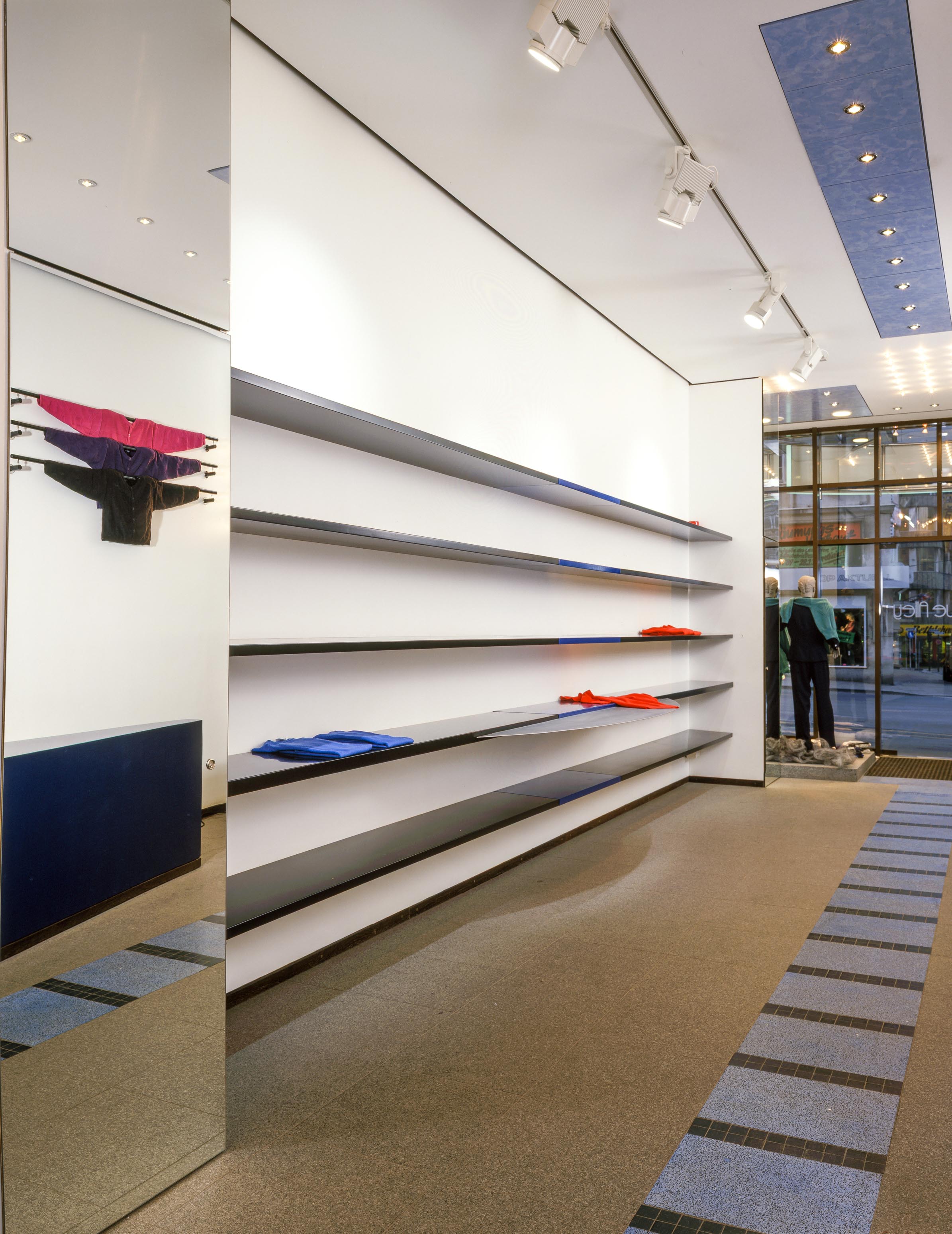 Boutique with folded merchandise
